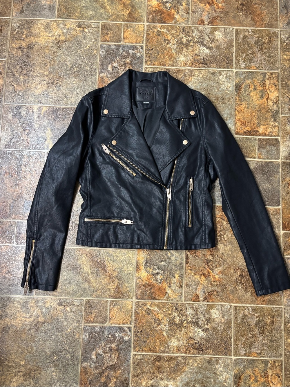 Blank NYC Black Asymmetrical Leather Moto Jacket